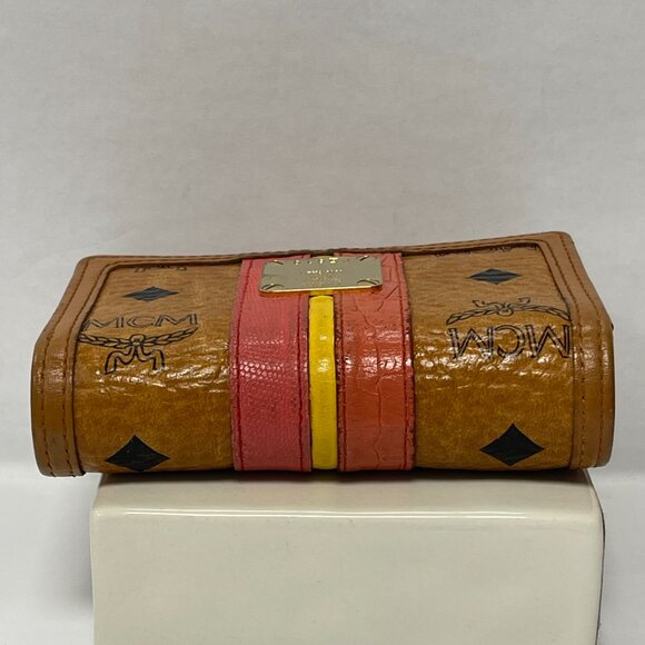 MCM Vintage Visetos Leather Tri-Fold Wallet,  Cognac - Preowned - Picture 9 of 15
